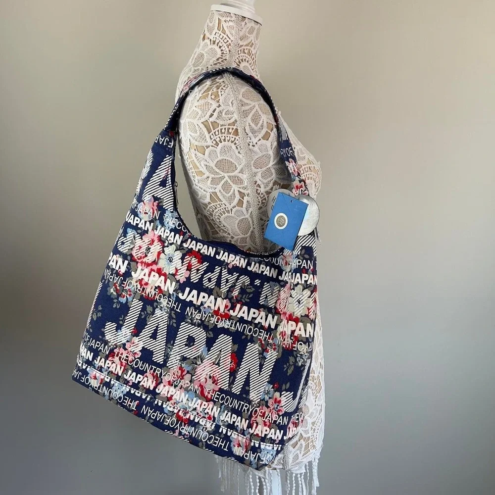 Robin Ruth Japan Floral Souvenir Hobo Shoulder Tote Bag NWT